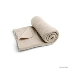 COUVERTURE POLAIRE / PLAID FRIDJA 145 X 95 CM COULEUR BEIGE