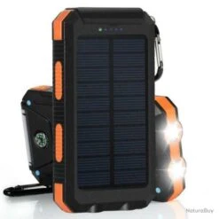 Chargeur De Batterie Solaire 20000mAh - Double USB Et Lumière Randonnée Camping Chasse