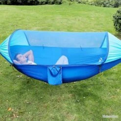 Double Hamac Anti-moustique, étanche, Ouverture Rapide Et Automatique BLEU LIVRAISON GRATUITE
