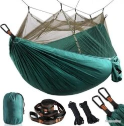 Hamac Moustiquaire - Doux Et Respirant - Charge 300kg - Vert Foncé - Livraison Gratuite Et Rapide