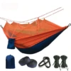 Hamac Ultra-leger, Moustiquaire, Bicolore Orange Et Bleu.