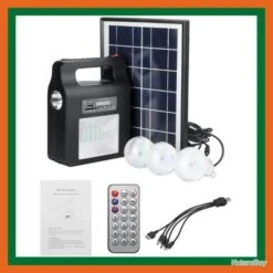Kit De Panneau Solaire Avec Générateur D'énergie + 3 Ampoules LED - Radio - LIVRAISON GRATUITE