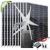 Kit éolienne Et Solaire De 1600 W - 10 Panneaux Solaires 120W - Contrôleur De Charge 24V -
