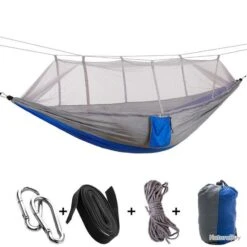 LIVRAISON RAPIDE- Hamac Camping Moustiquaire Portable Pliable BLEU - LIVRAISON GRATUITE !!