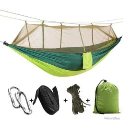 LIVRAISON RAPIDE- Hamac Camping Moustiquaire Portable Pliable VERT CLAIR - LIVRAISON GRATUITE !!