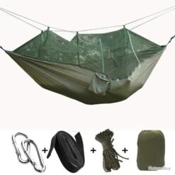 LIVRAISON RAPIDE- Hamac Camping Moustiquaire Portable Pliable VERT - LIVRAISON GRATUITE !!