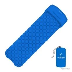 Matelas Gonflable Bleu Ultraléger Avec Coussin D'Air Couchage Confortable Lit Camping Randonnée Neuf