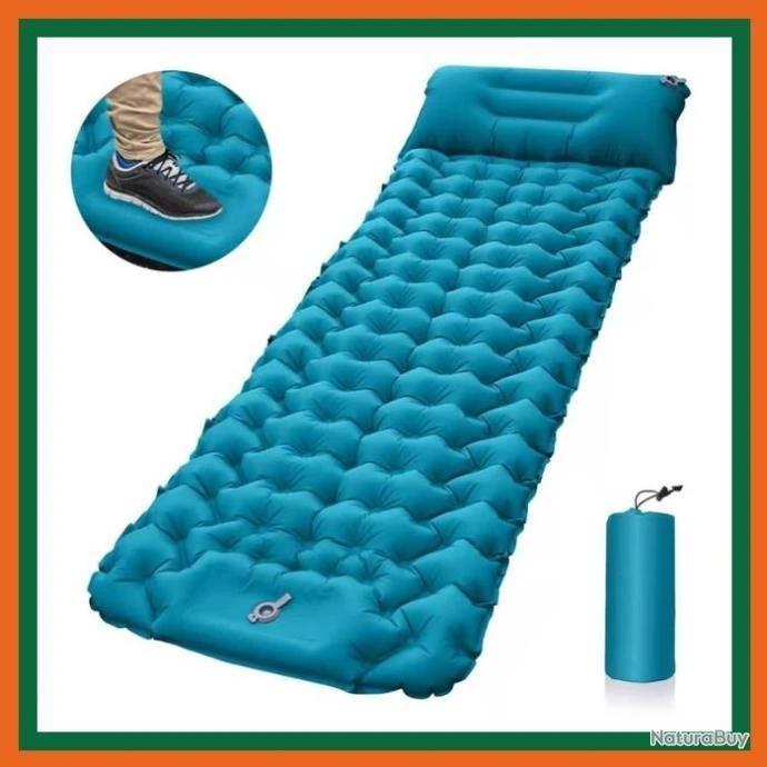 Matelas Gonflable - 196x68 Cm - Bleu Paon - Livraison Rapide 1 Matelas Gonflable - 196x68 Cm - Bleu Paon - Livraison Rapide