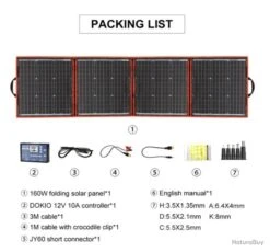 Pack Complet Panneau Solaire Pliable Portable 150W Avec Régulateur 12V, Flexible...LIVRAISON OFFERTE