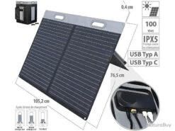 Panneau Solaire Pliable 100W Avec Cellules Solaires Monocristallines SPL-210 Revolt