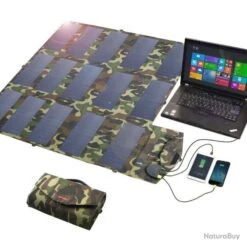 Panneau Solaire Portable Pliable 100W Camo Chargeur Batterie Externe Téléphone Camping Randonnée