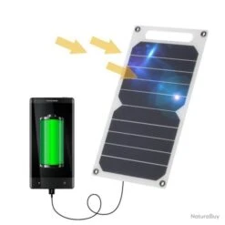 Panneau Solaire Portable 10W - Chargeur De Batterie - Camping, Etc. - LIVRAISON GRATUITE