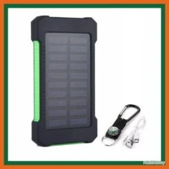 Power Bank Solaire 200000mAh - Eclairage LED - Vert - Livraison Gratuite Et Rapide