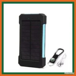 Power Bank Solaire 200000mAh Avec éclairage LED - Bleu - Livraison Gratuite Et Rapide