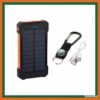 Power Bank Solaire 200000mAh Avec éclairage LED - Orange - Livraison Gratuite Et Rapide