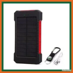 Power Bank Solaire 200000mAh Avec éclairage LED - Rouge - Livraison Gratuite Et Rapide