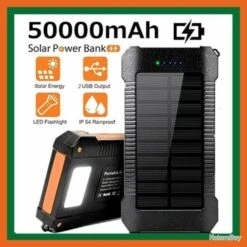 Powerbank Solaire 50000mAh Multifonctions - Etanche - Livraison Rapide