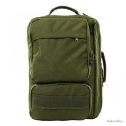 SAC A DOS / MALLETTE MATELLASSE VERT OLIVE AVEC BANDOULIERE POUR ORDINATEUR JUSQU'A 17 POUCES