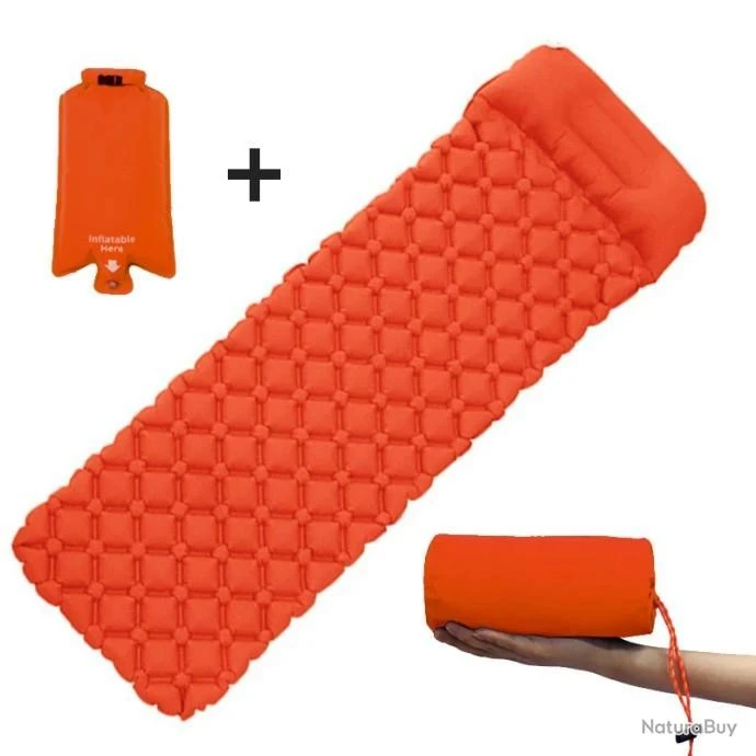 SUPER PROMO : MATELAS GONFLABE 1 PLACE , ÉTANCHE , SUPER LÉGER, ORANGE 1 SUPER PROMO : MATELAS GONFLABE 1 PLACE , ÉTANCHE , SUPER LÉGER, ORANGE
