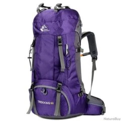 Sac à Dos étanche De Grande Capacité 60L Violet - LIVRAISON GRATUITE !!