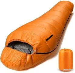 Sac De Couchage - 220x80cm - 0°C - Orange - Livraison Gratuite Et Rapide