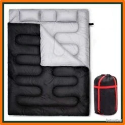 Sac De Couchage Pour 2 Pers 220x150 Cm + 2 Oreillers Offerts - Livraison Gratuite Et Rapide