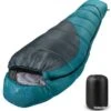 TOP ENCHERE - Sac De Couchage Hiver 0°C 220x80cm - Bleu Cendre - Livraison Gratuite Et Rapide