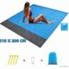 Tapis De Plage Couverture Pique-Nique Imperméable 200x210 Cm Anti Sable Pliable