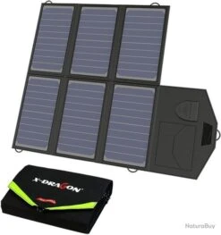 X-Dragon Portable Panneau Solaire 40 W Chargeur Solaire Pliable Panneau Solaire