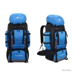 Sac à Dos Randonnée Armée Escalade Sacs Trekking Alpinisme BLEU 90L LIVRAISON GRATUITE