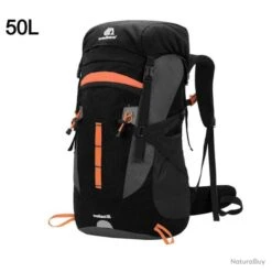 Sac à Dos Randonnée Armée Escalade Sacs Trekking Alpinisme NOIR 50L LIVRAISON GRATUITE