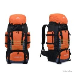 Sac à Dos Randonnée Armée Escalade Sacs Trekking Alpinisme ORANGE 90L LIVRAISON GRATUITE