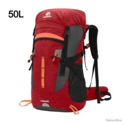 Sac à Dos Randonnée Armée Escalade Sacs Trekking Alpinisme ROUGE 50L LIVRAISON GRATUITE
