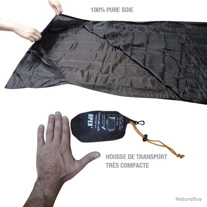 DRAP EN SOIE POUR SAC DE COUCHAGE 2 DRAP EN SOIE POUR SAC DE COUCHAGE – Image 2