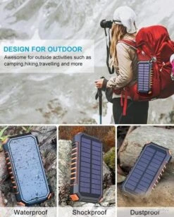 Batterie Externe Solaire Lampe Torche Chargeur Solaire Avec 3 Sorties USB 26800mAh HAUTE QUALITE -Nitecore Boutique 00003 Batterie Externe Solaire Lampe Torche Chargeur Solaire avec 3 Sorties USB 26800mAh HAUTE QUALITE