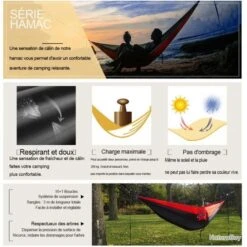 Hamac Parachute Portable Lit Balançoire En Nylon Pour Camping Survie Jardin Et Voyage -Nitecore Boutique 00003 Hamac Parachute Portable Lit Balancoire en Nylon pour Camping Survie Jardin et Voyage