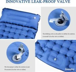 Matelas De Camping Avec Pompe à Pied Épaisseur 10cm/4'' Tapis De Couchage Ultraléger -Nitecore Boutique 00003 Matelas de Camping avec Pompe a Pied Epaisseur 10cm 4 Tapis de Couchage Ultraleger