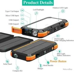 Chargeur Solaire Panneau Batterie Externe 20000 MaH 18W Pour Randonnée Camping Charge Ordinateur -Nitecore Boutique 00004 Chargeur Solaire Panneau Batterie Externe 20000 maH 18W Pour Randonnee Camping Charge Ordinateur