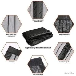 Moustiquaire Porte Salon Balcon 120 X 220CM Magnétique Montage Sans Perçage -Nitecore Boutique 00004 Moustiquaire Porte salon balcon 120 x 220CM Magnetique Montage sans percage