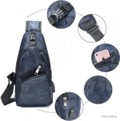 Sac à Dos Sacoche Bandouliere Chargement USB Vélo Course Camping Randonnée Voyage Camouflage Bleu -Nitecore Boutique 00004 Sac a Dos Sacoche Bandouliere Chargement USB Velo Course Camping Randonnee Voyage Camouflage Bleu