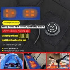 Tapis De Couchage Chauffant USB Bleu Matelas Isolant Epais 40 à 65 Degres Chaleur 7 Zones Camping -Nitecore Boutique 00004 Tapis de Couchage Chauffant USB Bleu Matelas Isolant Epais 40 a 65 Degres Chaleur 7 Zones Camping