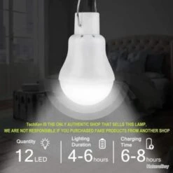 2X Lampe Solaire 15W Lumière LED Ampoule Portable Pour Eclairage Extérieur Camping -Nitecore Boutique 00005 2X Lampe Solaire 15W Lumiere LED Ampoule Portable pour Eclairage Exterieur camping