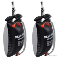 Douche Solaire D'extérieur De Camping 20 L 2 Pcs