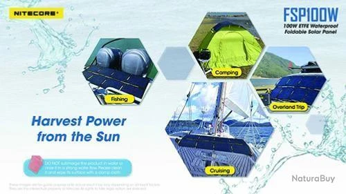 Nitecore Panneau Solaire Pliant Waterproof 100W - FSP100W 5 Nitecore Panneau Solaire Pliant Waterproof 100W - FSP100W – Image 5