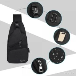 Sac à Dos Bandouliere Sacoche Homme Chargement USB Vélo Course Pêche Camping Randonnée Voyage Noir -Nitecore Boutique 00005 Sac a Dos Bandouliere Sacoche Homme Chargement USB Velo Course Peche Camping Randonnee Voyage Noir