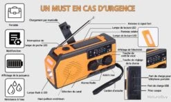 Radio Solaire 5000mAh - Power Bank - SOS - Lampe LED - Manivelle - USB -Nitecore Boutique 00006 Radio solaire 5000mAh Power bank SOS Lampe LED Manivelle