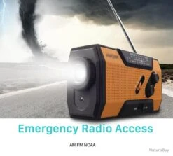 Radio Solaire Portable AM FM NOAA Batterie 2000mAh Manivelle Météo SOS Lampes LED Chargeur Randonnée -Nitecore Boutique 00007 Radio Solaire Portable AM FM NOAA Batterie 2000mAh Manivelle Meteo SOS Lampes LED Chargeur Randonnee