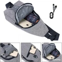 Sac à Dos Bandouliere Sacoche Homme Chargement USB Vélo Course Pêche Camping Randonnée Voyage Gris -Nitecore Boutique 00007 Sac a Dos Bandouliere Sacoche Homme Chargement USB Velo Course Peche Camping Randonnee Voyage Gris