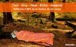 Sac De Couchage D'urgence + Couverture De Survie En Film D'aluminium PE -Nitecore Boutique 00007 Sac de couchage d urgence Couverture de survie en film d aluminium PE