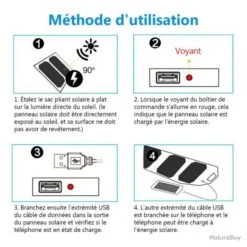 X5 Chargeur Panneau Solaire Extérieur Pliable USB Idéal Pour Le Camping, La Randonnée Et La Pêche -Nitecore Boutique 00007 x5 Chargeur Panneau Solaire Exterieur Pliable USB Ideal pour le Camping la Randonnee et la Peche